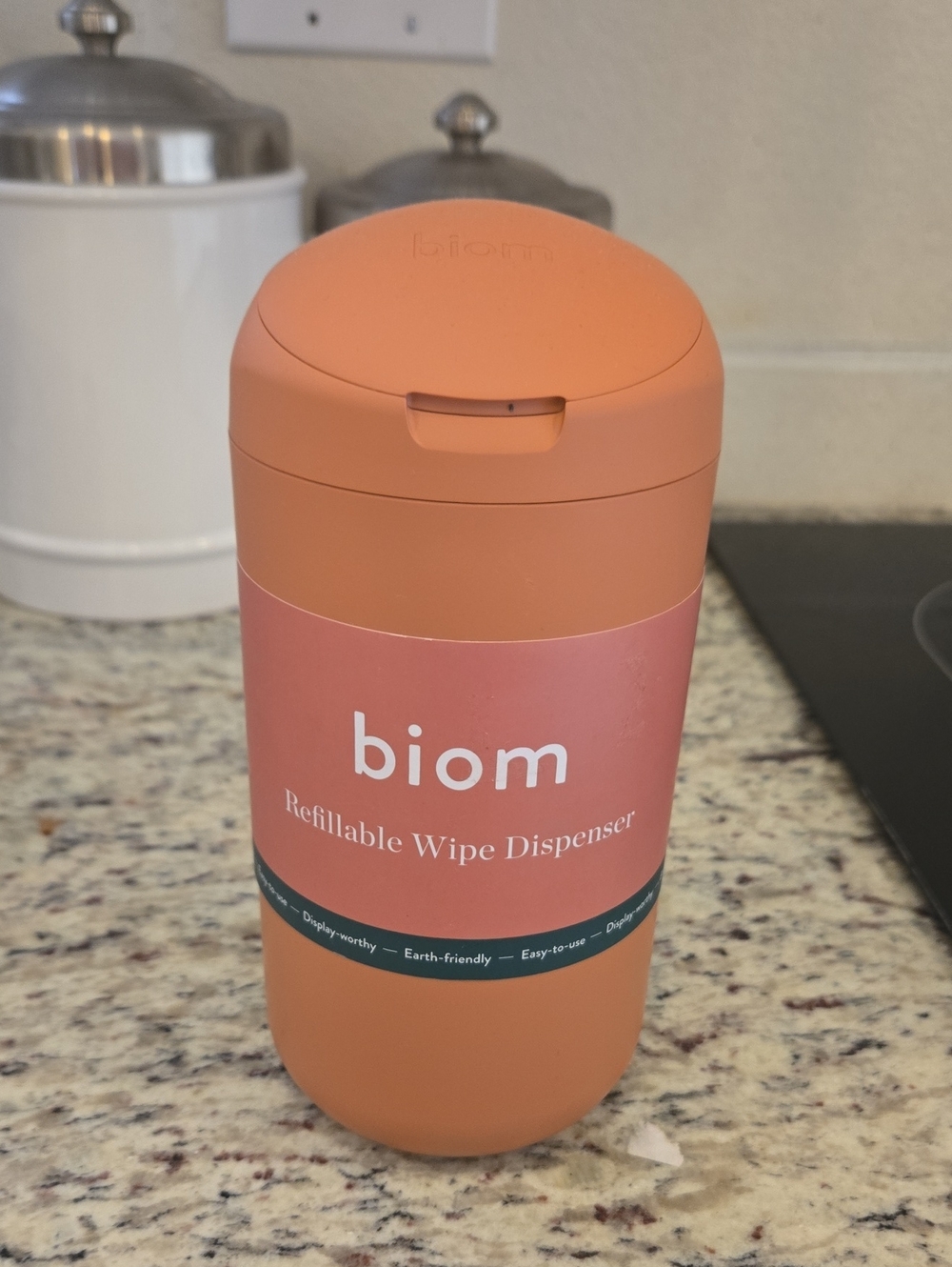 Biom Refillable Wipe Dispenser — Peach-Orange *Dispenser Only*
